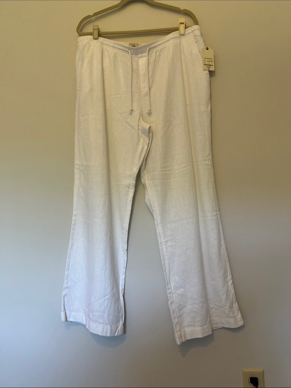 St. John's Bay White Linen Blend Wide-Leg Pants